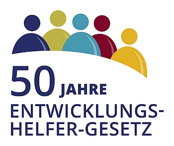 Logo 50 Jahre Entwicklungshelfer-Gesetz